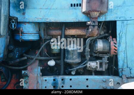 Details of an old tractor close up Stock Photo