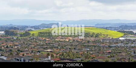 Panoramic view of East Tamaki Heights  and Dannemora suburban houses Stock Photo