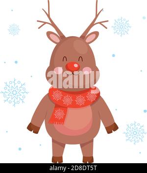 christmas deer icon over white background vector illustration Stock ...