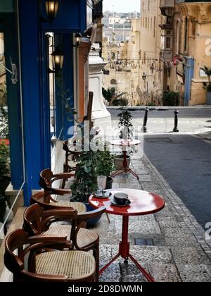 A view of a typical street scene in Valletta, MaltaPicture by Julian Brown Stock Photo