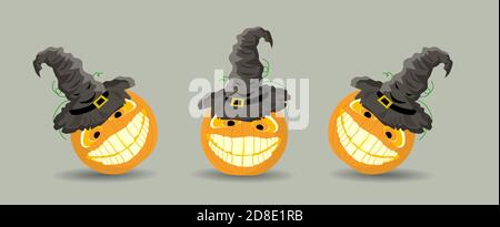 Halloween pumpkin isolated on white background. Vector illustration Stock Vector