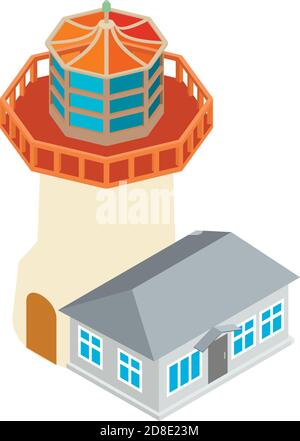 Modern lighthouse icon. Isometric illustration of modern lighthouse vector icon for web Stock Vector