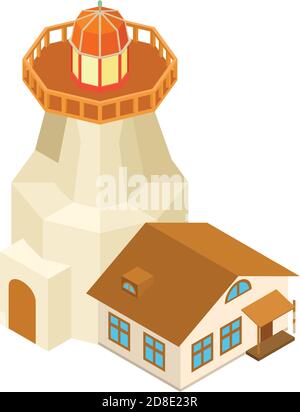 Beacon tower icon. Isometric illustration of beacon tower vector icon for web Stock Vector