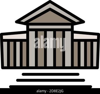 Courthouse stairs icon. Outline courthouse stairs vector icon for web design isolated on white background Stock Vector