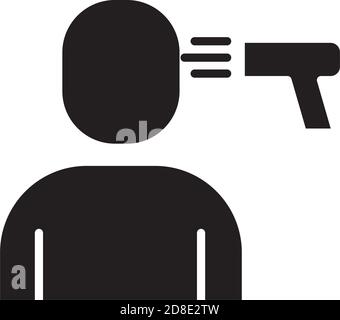 man with thermometer laser silhouette style icon vector illustration design Stock Vector