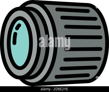 Camera lens icon. Outline camera lens vector icon for web design isolated on white background Stock Vector