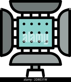Photographer led light icon. Outline photographer led light vector icon for web design isolated on white background Stock Vector
