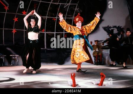 Timothy Spall (Monsieur Jourdain) in LE BOURGEOIS GENTILHOMME by Moliere at the Lyttelton Theatre, National Theatre (NT), London SE1  05/05/1992  in a new version by Nick Dear  music by Jean-Baptiste Lully  set design: The Brothers Quay  costumes: Nicky Gillibrand  lighting: Scott Zielinski  fights: Johnny Hutch  choreography: Michael Popper  director: Richard Jones Stock Photo