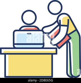 Personal assistant RGB color icon Stock Vector