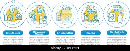 Self care practices vector infographic template Stock Vector