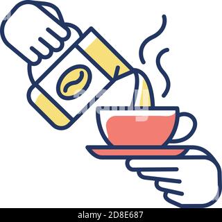 Barista RGB color icon Stock Vector