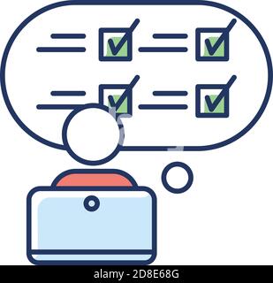 Online survey participant RGB color icon Stock Vector