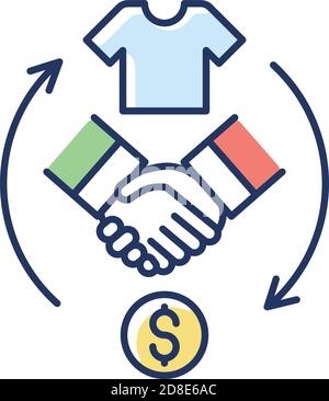 Reseller RGB color icon Stock Vector