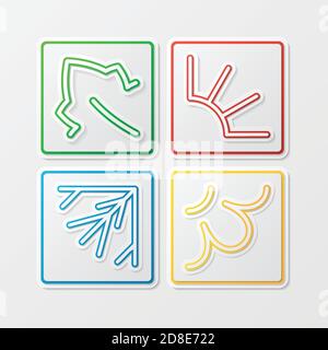 Four seasons symbols squares Stock Vector