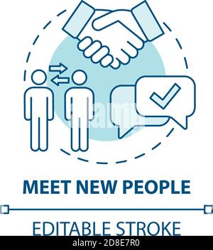 Meet new people concept icon Stock Vector