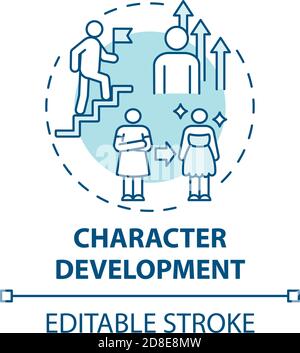 Character development concept icon Stock Vector