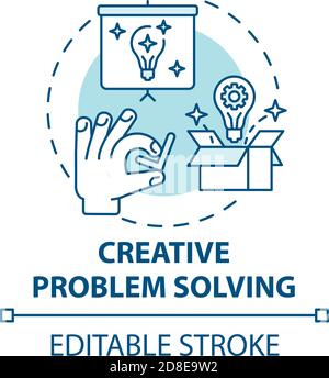 Trouble problem solving turquoise concept icon Stock Vector Image & Art ...