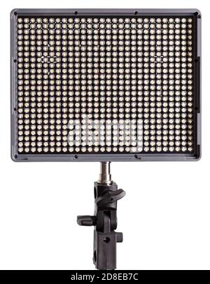 Led light portable panel on stand, isolated on a white background Stock Photo