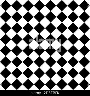 Diagonal chessboard. Black and white chessboard illustration. Diamond image. Stock Photo