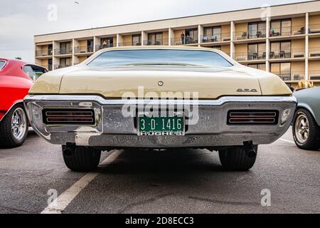 Tybee Island, GA - October 3, 2020: 1968 Pontiac GTO hardtop coupe at a local car show. Stock Photo