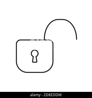 unlocked icon element of security icon for mobile concept and web apps. Thin line unlocked icon can be used for web and mobile. Premium icon on white Stock Vector
