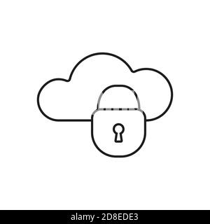 private cloud icon element of security icon for mobile concept and web apps. Thin line private cloud icon can be used for web and mobile. Premium icon Stock Vector