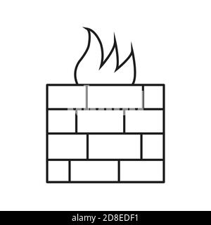 firewall icon element of security icon for mobile concept and web apps. Thin line firewall icon can be used for web and mobile. Premium icon on white Stock Vector