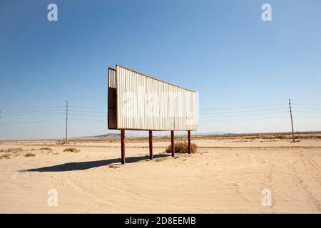 Blank billboard in the middle of desert landscape Stock Photo