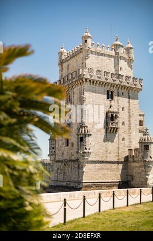 Belém Tower on the Tagus River in Lisbon, Portugal, Europe.