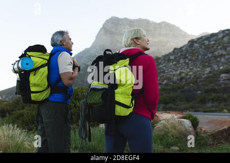 Senior couple spending time in nature together Stock Photo