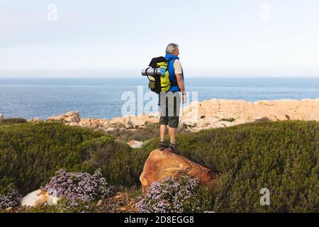 Senior man spending time in nature Stock Photo