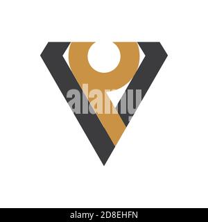 Initial letter vp logo or pv logo vector design template Stock Vector