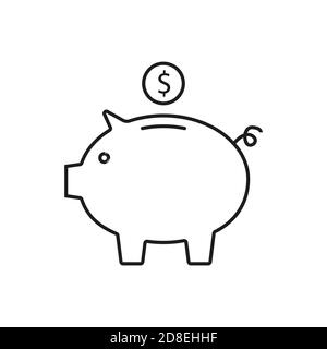 moneybox pig icon element of e-commerce icon for mobile concept and web apps. Thin line moneybox pig icon can be used for web and mobile. Premium icon Stock Vector