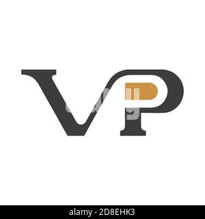Initial letter vp logo or pv logo vector design template Stock Vector