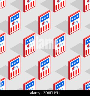 Vote USA election day pattern seamless. vector background Stock Vector