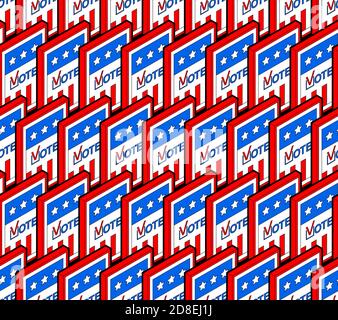 Vote USA election day pattern seamless. vector background Stock Vector