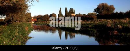Autumn colours, river Nene Valley, near Castor village, Cambridgeshire, England; UK Stock Photo