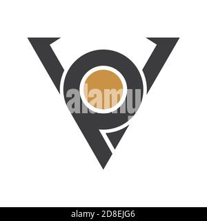 Initial letter vp logo or pv logo vector design template Stock Vector