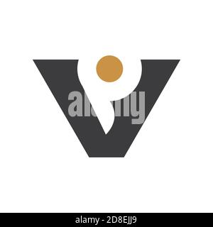 Initial letter vp logo or pv logo vector design template Stock Vector