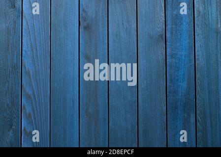Old blue rustic dark wooden texture - panorama wood background long banner. Wooden background texture surface, Rustic wooden table top view. Stock Photo