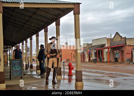 cowboy actors celebrate wyatt Earp days in historic tombstone Arizona Stock Photo