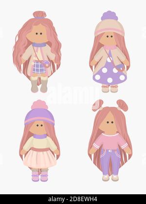 Cute little girl with her doll - Little artist♡♡ - Drawings & Illustration,  Childrens Art, Toys - ArtPal