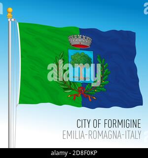 Flag of the city of Formigine, province of Modena, Emilia-Romagna, Italy, vector illustration Stock Vector