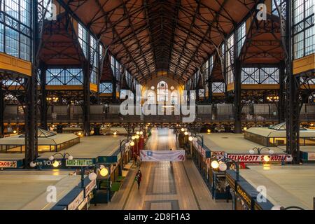Interior of the beautiful Great Market Hall, most beautiful market interiors wallpaper, Budapest, Hungary