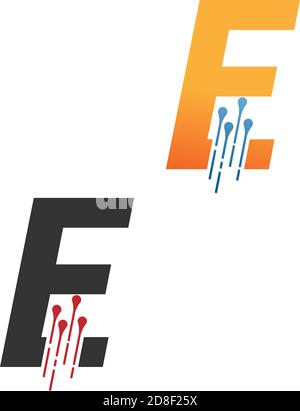 Letter E  simple  tech logo with circuit lines style icon template Stock Vector