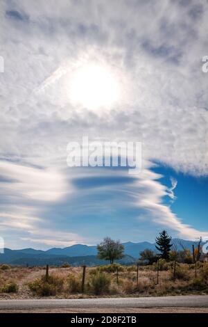Lenticular clouds; unusual cloud formations; central Colorado; USA Stock Photo