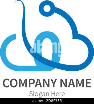 Number 0  combined with cloud technology icon logo illustration Stock Vector