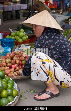 Vendor in Dam Market, Nha Trang City, Vietnam, Asia Stock Photo
