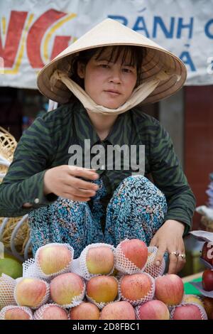 Vendor in Dam Market, Nha Trang City, Vietnam, Asia Stock Photo