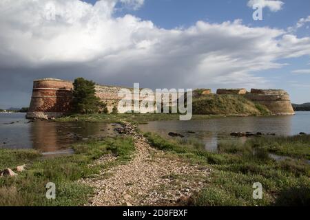 Saint Nicholas Fortress at the entrance to Sibenik Bay, Croatia Stock Photo